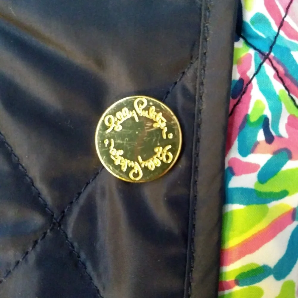 Lilly Pulitzer quilted blake vest Palm Reader prin